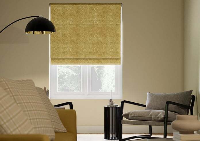 William Morris At Home Marigold Velvet, Ochre - Twist&Fit Roman Blind - Image 3